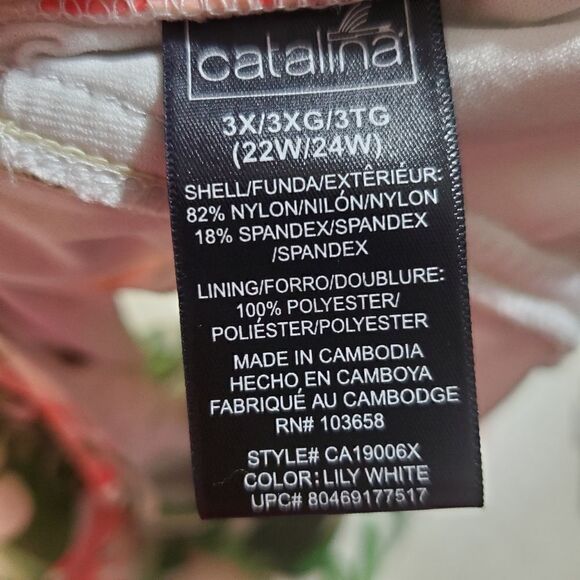 Catalina Floral Print One Piece Swimsuit Size 3X (22W/24W) - Picture 9 of 9